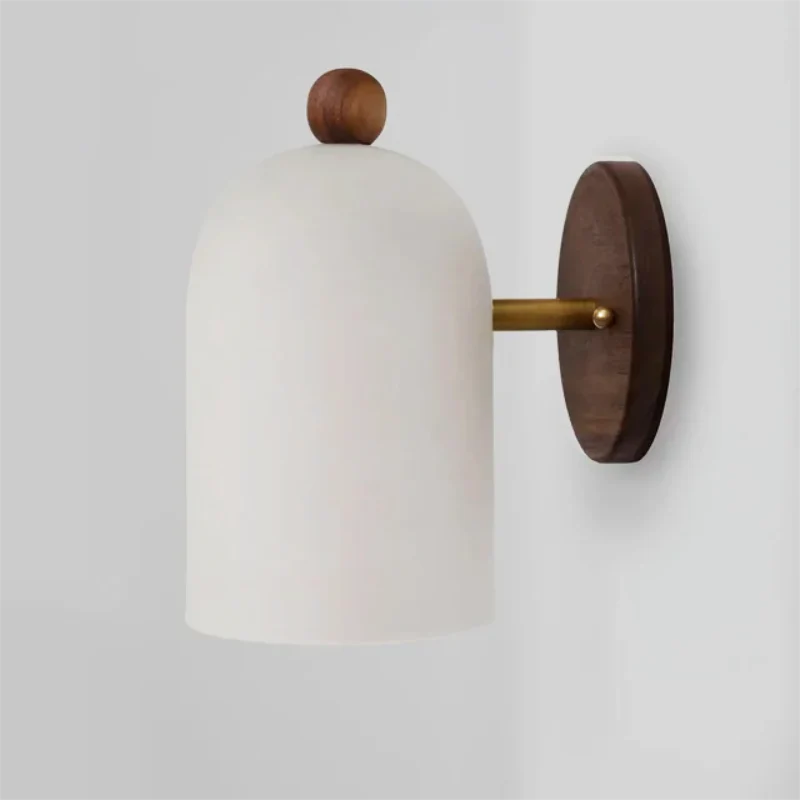 Sophie Plume Walnut Wall Light Brass Accent Sconce Lamp
