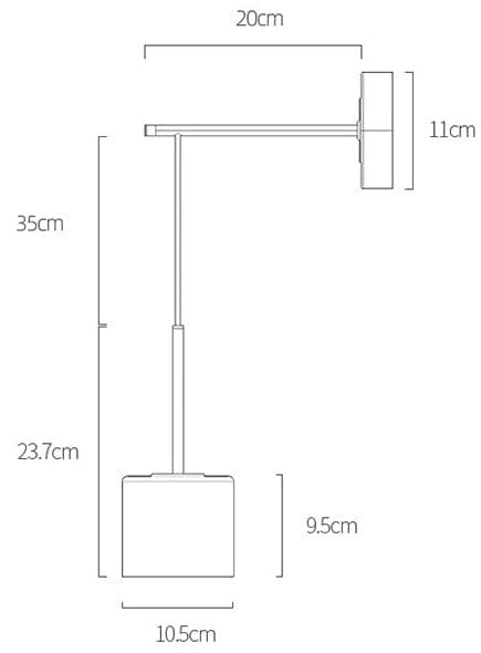 Auriane Acrylic Hanging Wall Light with Black Gold Finish