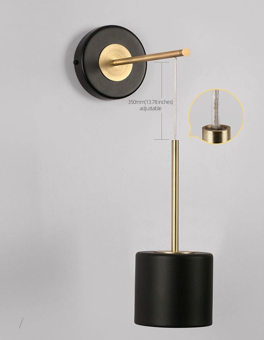 Auriane Acrylic Hanging Wall Light with Black Gold Finish