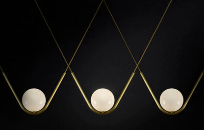 Élodie Glass Brass Orb Pendant Light Luxury Frosted Globe Ceiling Fixture