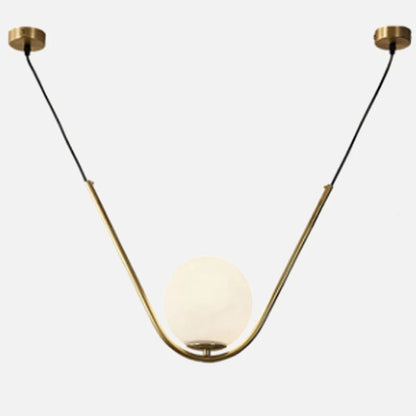 Élodie Glass Brass Orb Pendant Light Luxury Frosted Globe Ceiling Fixture