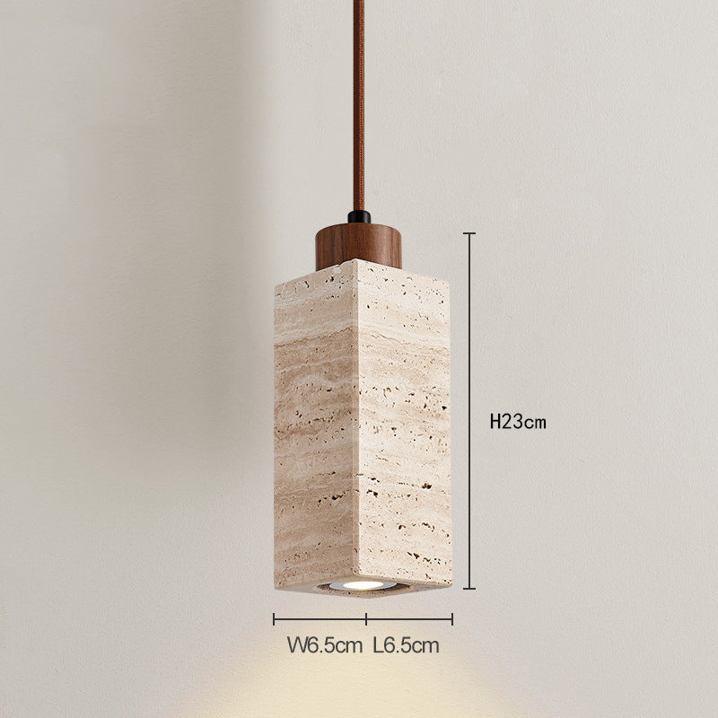 Amélie Natural Travertine Stone Pendant Light