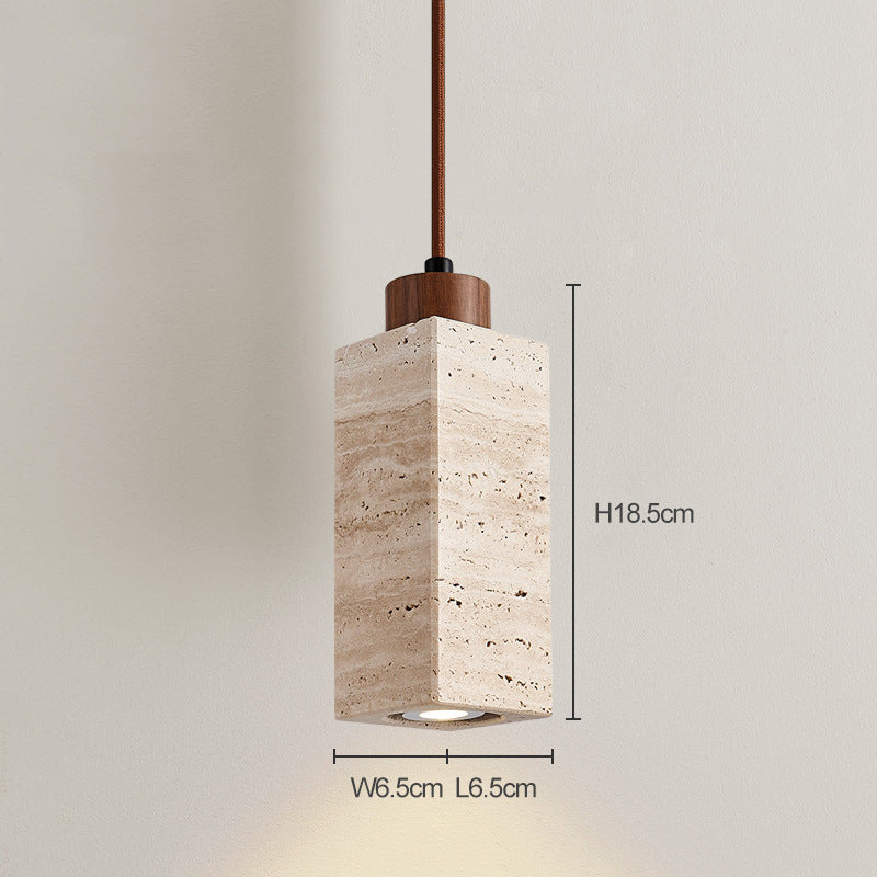 Amélie Natural Travertine Stone Pendant Light