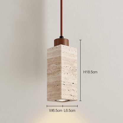 Amélie Natural Travertine Stone Pendant Light