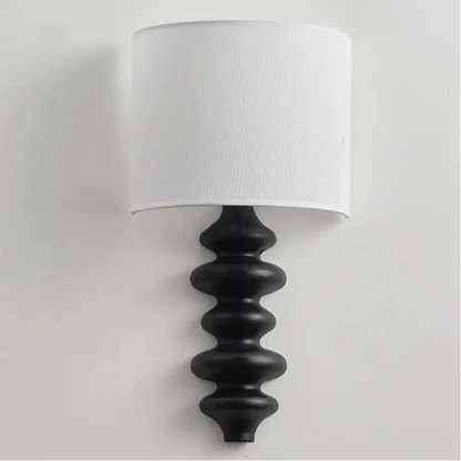 Élise Wood Spiral Wall Lamp Fabric Shade Modern Sconce Light